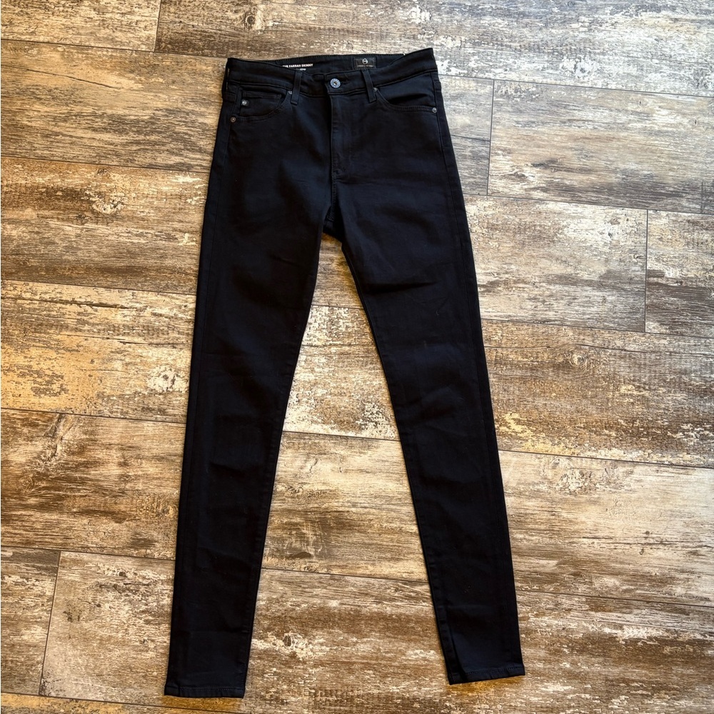 AG Adriano Goldschmied Farrah High-Rise Skinny Jeans – Black – Women’s Size 26R